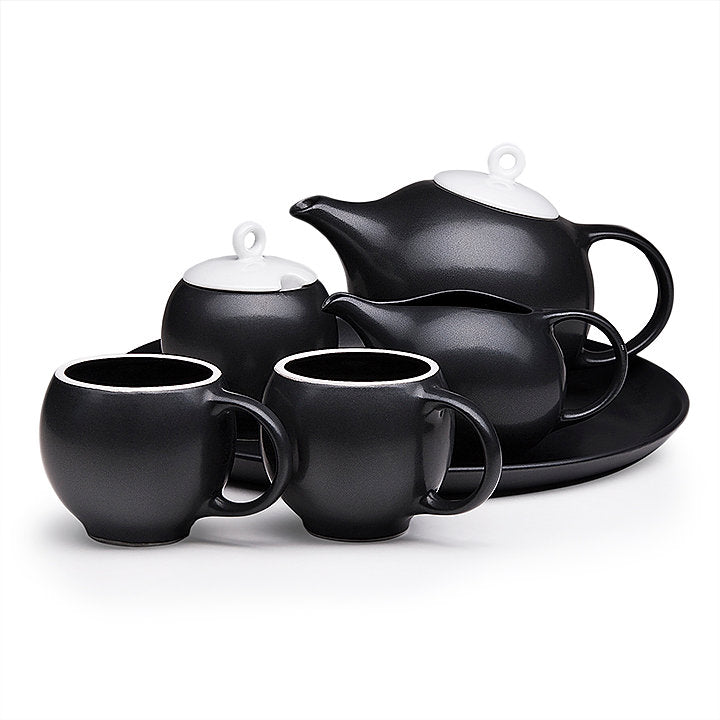 Eva 6-piece Tea Set - Modern Teaware Collection - Black