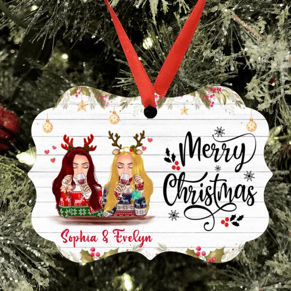 Personalized Xmas Besties Ornament - Best Gift For Friends - Merry Christmas