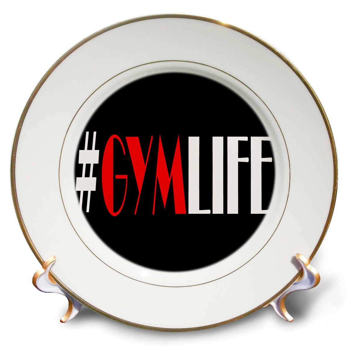 3dRose RinaPiro Fitness Sayings - Gym Life. - Plates