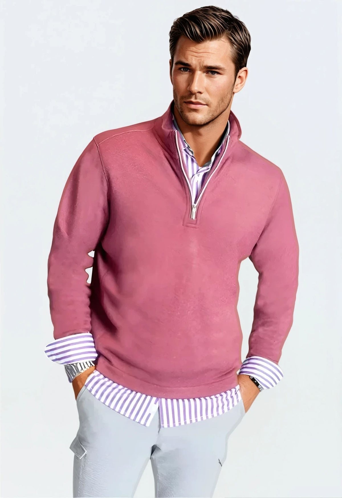 Voey Quarter Zip Sweatshirt - Wine