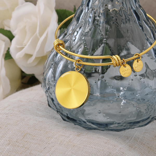 Personalized Circle Bangle Bracelet – Engraved Keepsake Gift for Her