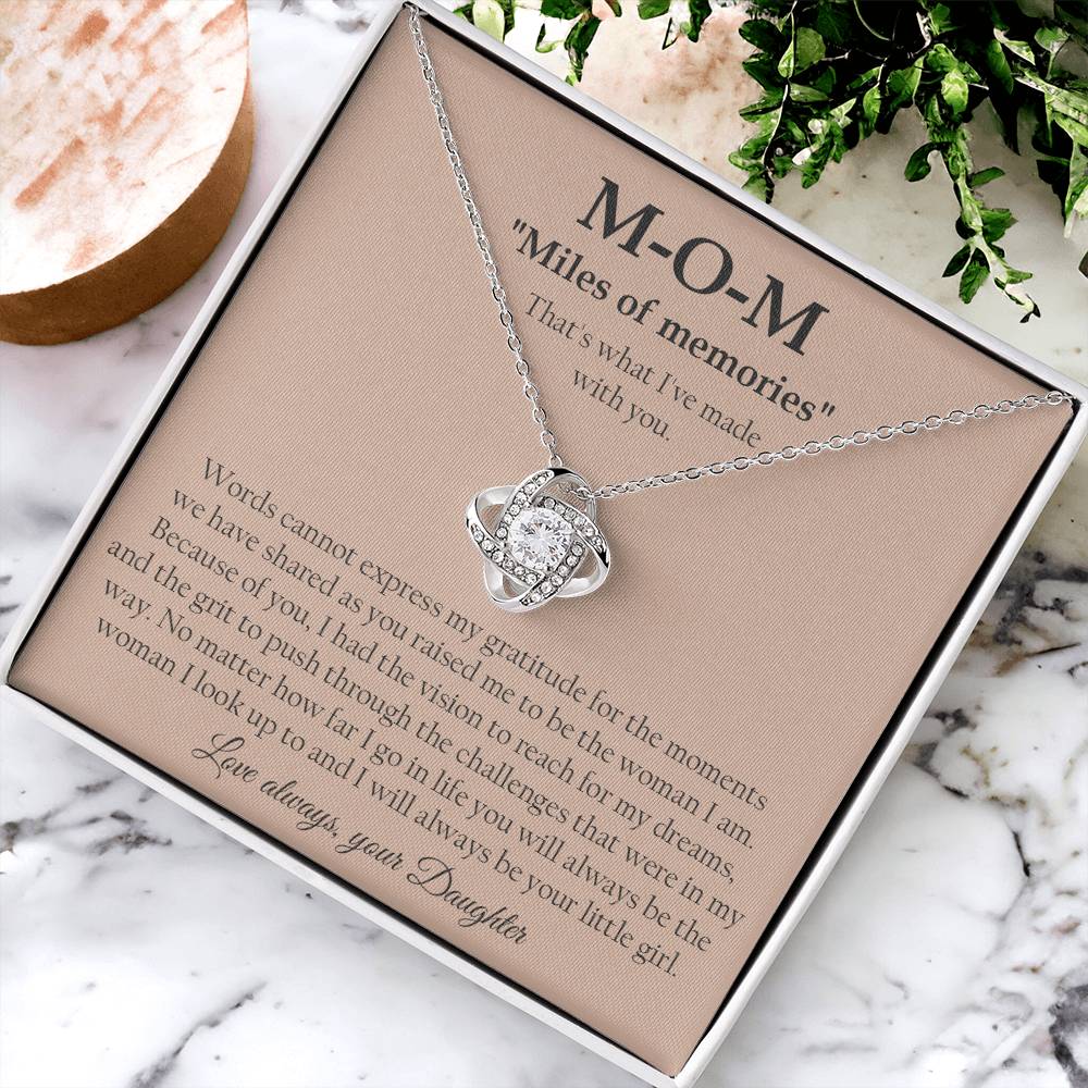 To My Mom Necklace Sentimental Gift For Mom Daughter Mother Jewelry Gift Mother's Day Birthday Present Love Knot Necklace