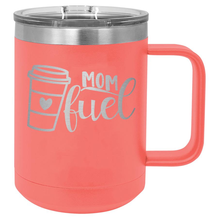 Mom Fuel 15 oz Polar Camel Coffee Mug with Sliding Lid