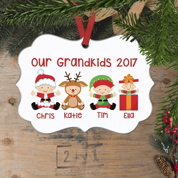 Personalized Grandkids Christmas Ornament - Custom Christmas Ornament for Grandparents