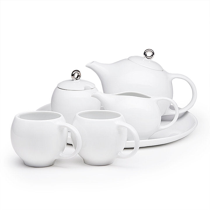 Eva 6-piece Tea Set - Modern Teaware Collection - White
