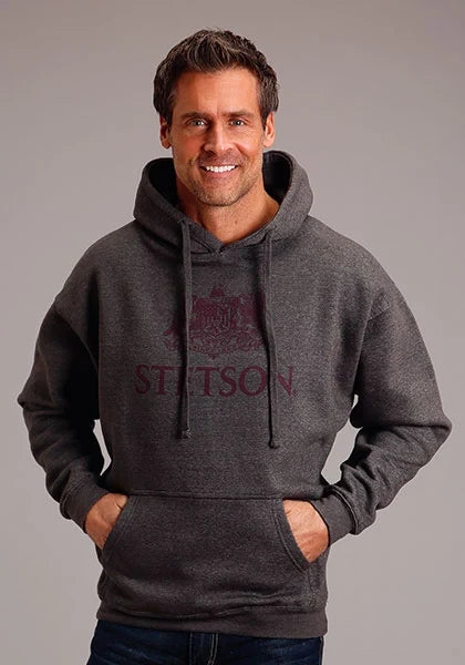 Stetson Red Crest Logo (Grey) - Men's Hoodie Sweatshirt