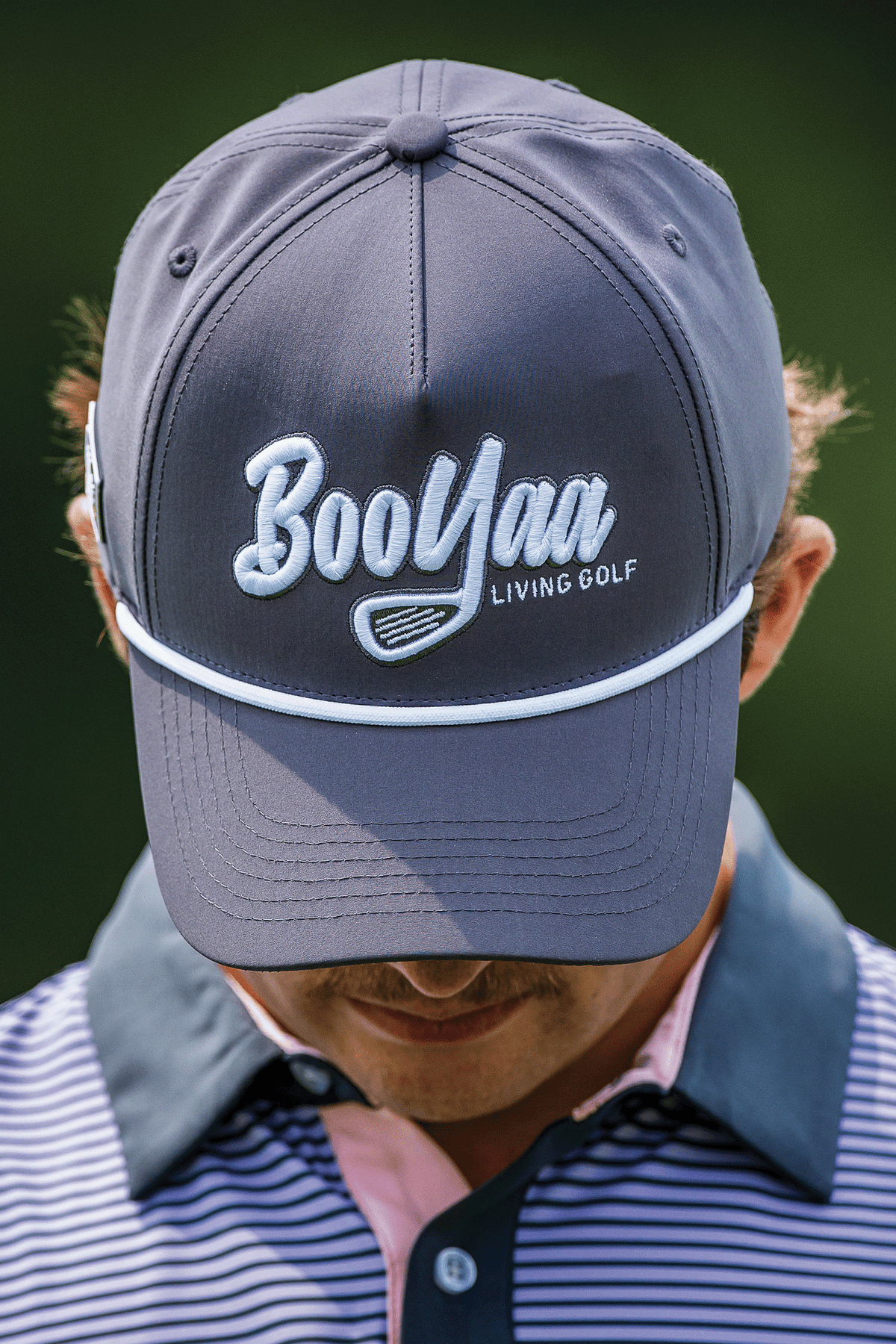 BooYaa Premium Golf Hat, Gray Classic Cap, 3D Embroidered Logo, Adjustable Strap, Unisex