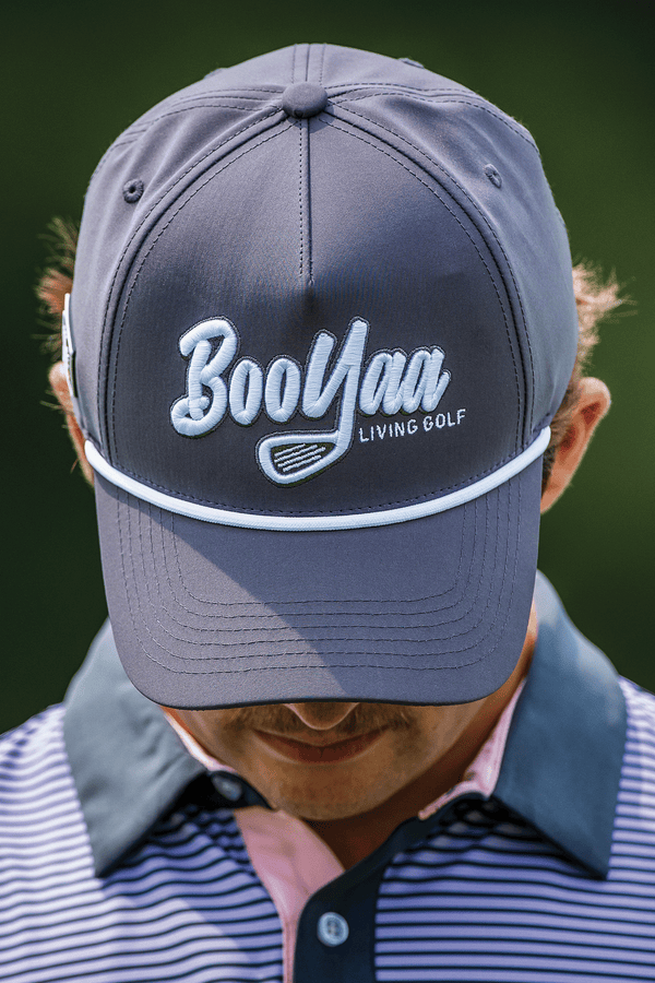 BooYaa Premium Golf Hat, Gray Classic Cap, 3D Embroidered Logo, Adjustable Strap, Unisex