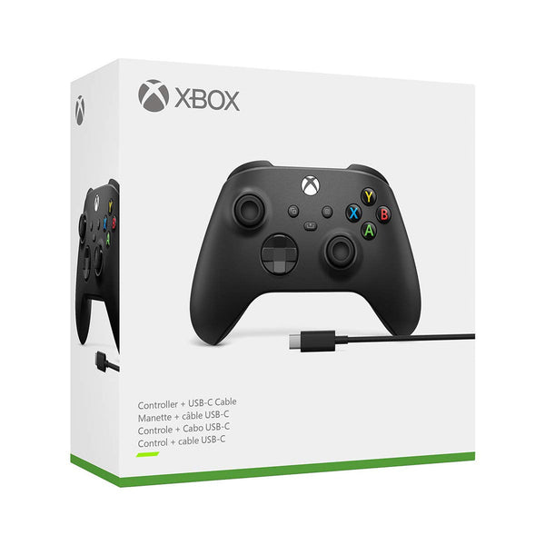 Microsoft - Xbox Wireless Controller: Carbon Black w/ USB-C: Black - Microsoft