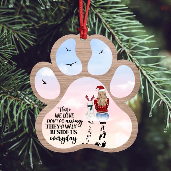 Personalized Xmas Dog Ornament - Up to 2 Dogs - Christmas Gift For Dog Lover - Those We Love Don't Go Away