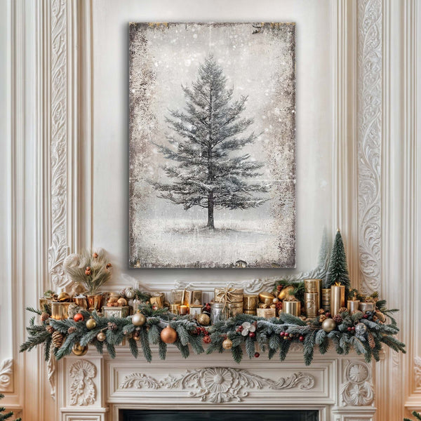 Vintage Christmas Tree Wall Art VIII