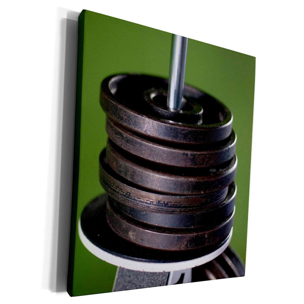 3dRose Close-up of gym weightlifting equipment. - Museum Grade Canvas Wrap (cw_189026)