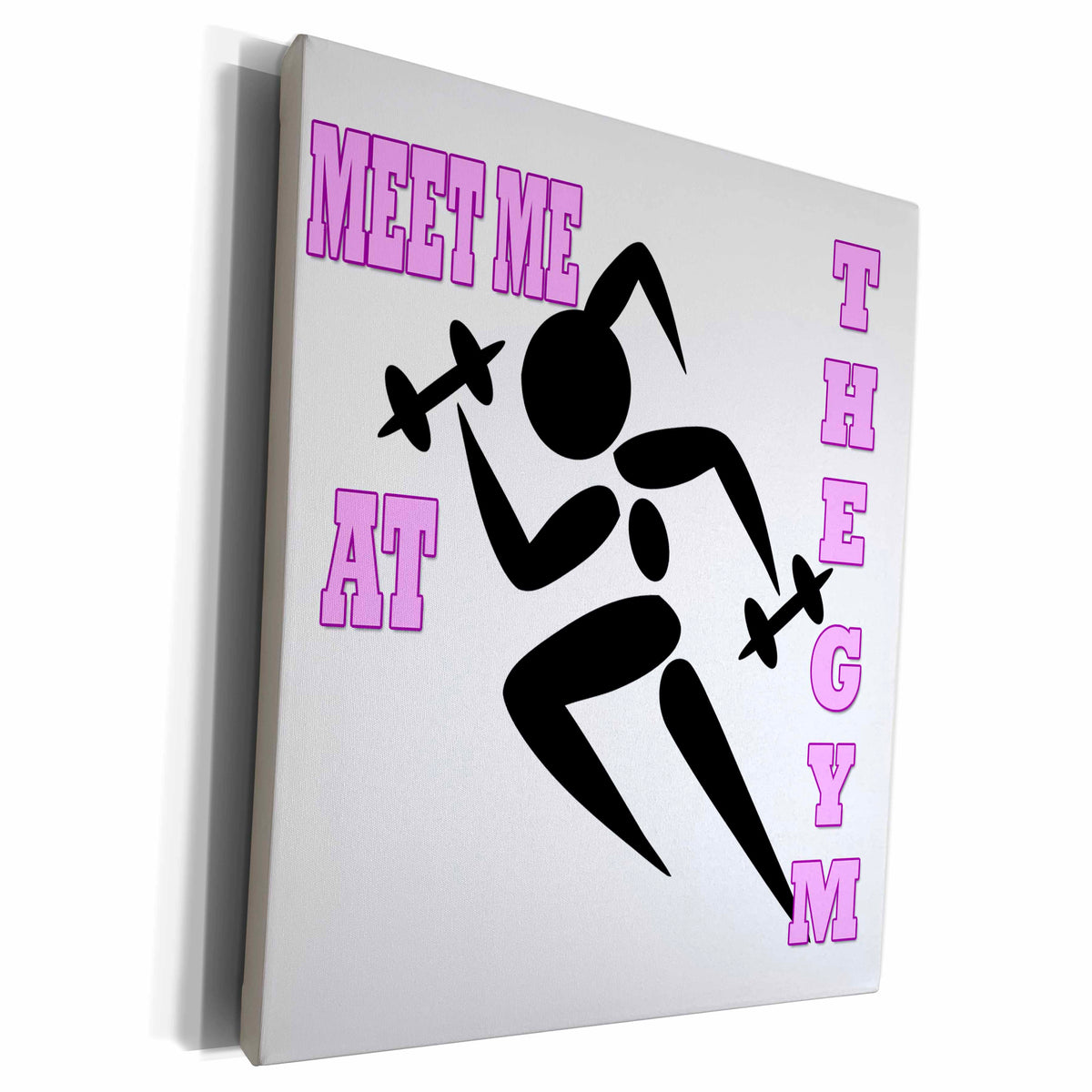 3dRose Meet me at the gym. Popular saying. Best quotes. - Museum Grade Canvas Wrap (cw_218218)