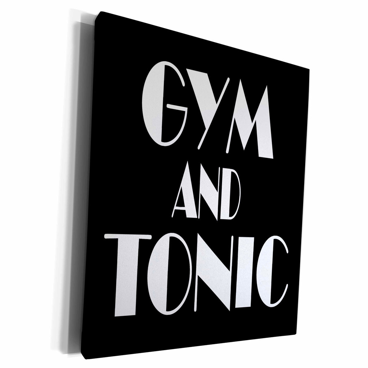 3dRose RinaPiro Fitness Sayings - Gym and tonic. - Museum Grade Canvas Wrap (cw_273579)