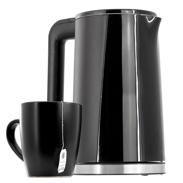 MegaChef 1.8 Quart Stainless Steel Electric Tea Kettle in Black