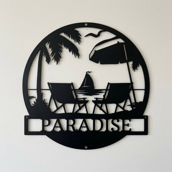 Custom Metal Wall Art - Personalized Beach Sign