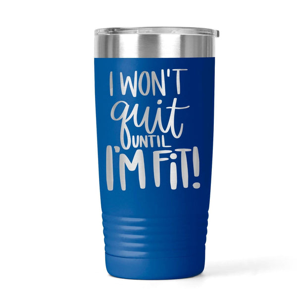 Workout Fitness Tumbler 20 oz engraved stainless steel insulated black tumbler with motivational quote for gym, sports, and active lifestyle