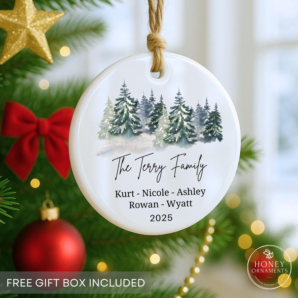 Personalized Family Ornament 2026 Custom Christmas Ornament with Names