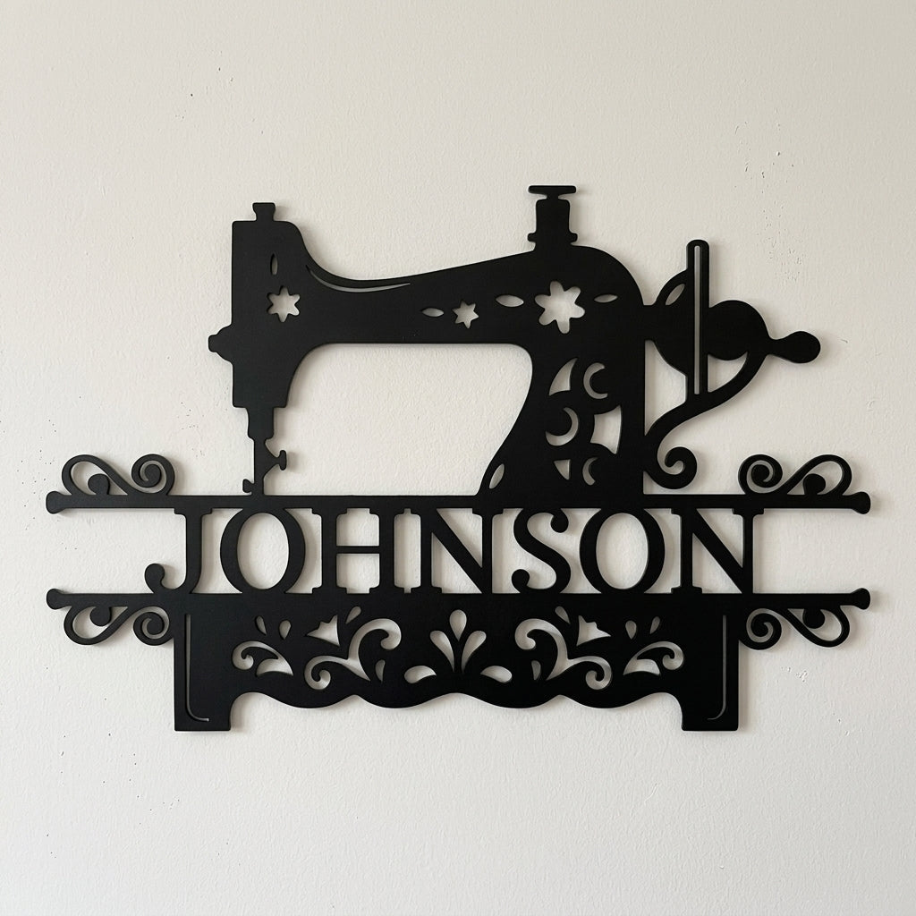 Custom Metal Wall Art - Personalized Sewing Sign